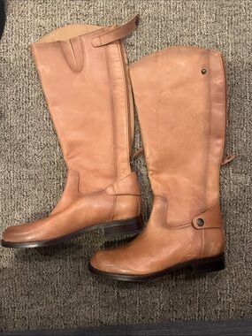 Sam Edelman Tall Leather Riding Boots - Cognac Tan